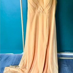 Elegant Yellow Azazie Bridesmaids dress